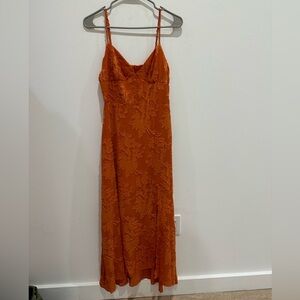 Honey and Rosie Vibrant Orange Textured Dress